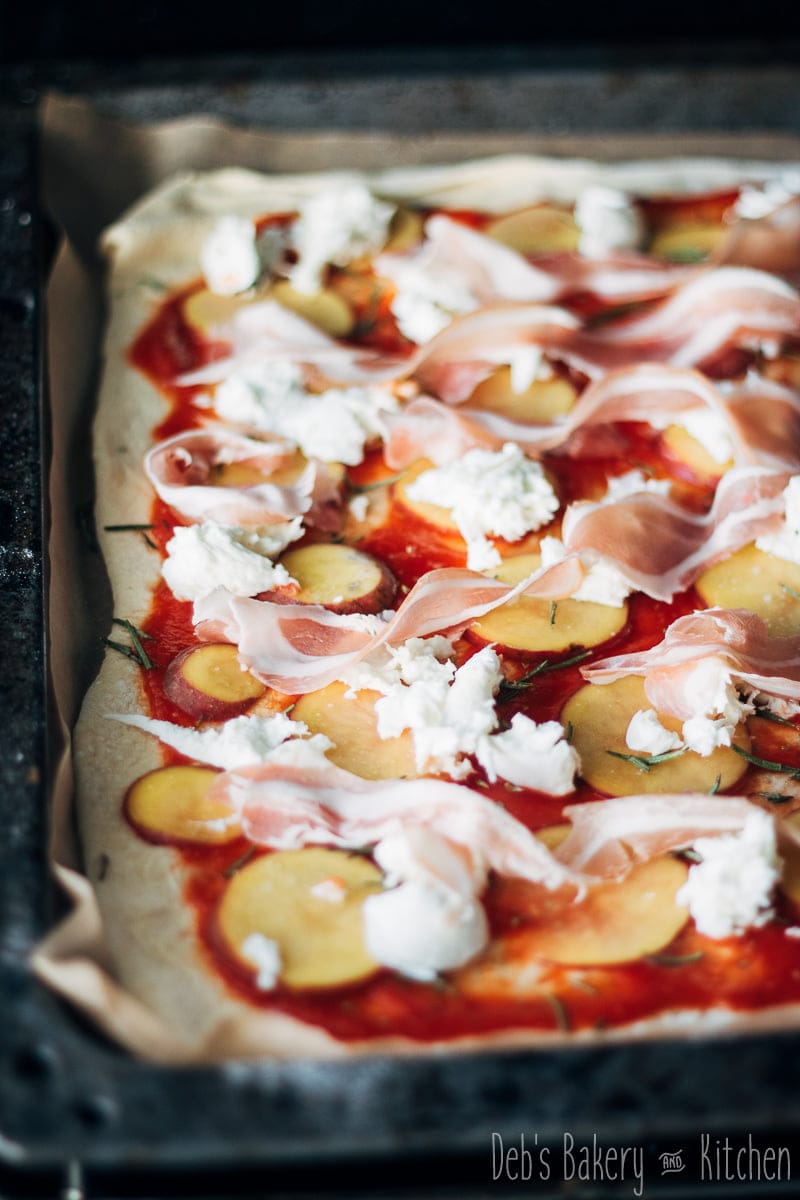 snelle pizza van de bakplaat