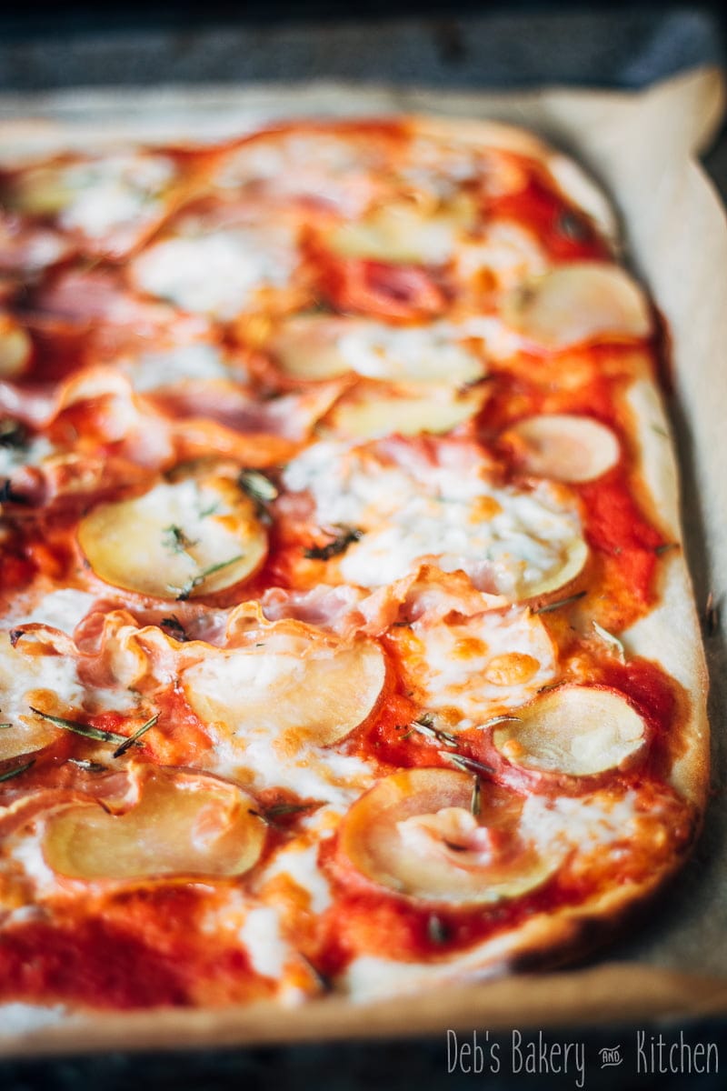 snelle pizza van de bakplaat