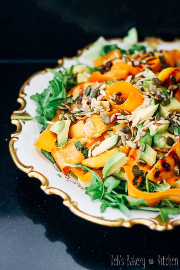 perzik wortelsalade met avocado
