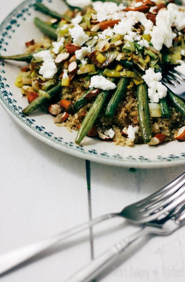 quinoa met groene groenten en feta