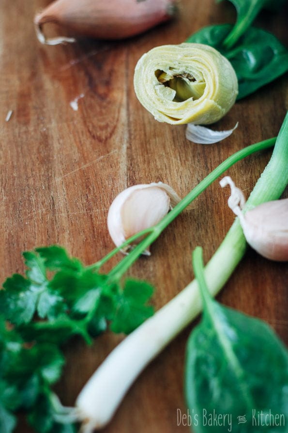frittata met artisjok en spinazie