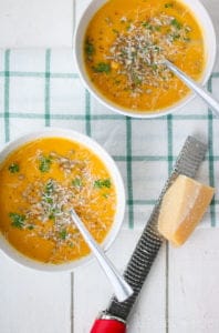 Pompoensoep met Parmezaanse kaas
