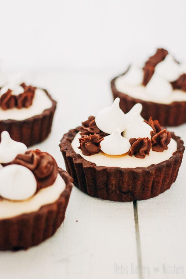 chocolade tartelettes met kastanjecreme