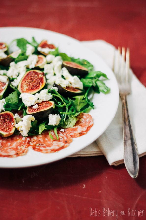 salade met vijgen en spianata romana