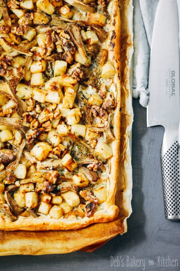galette met knolselderij en oesterzwammen