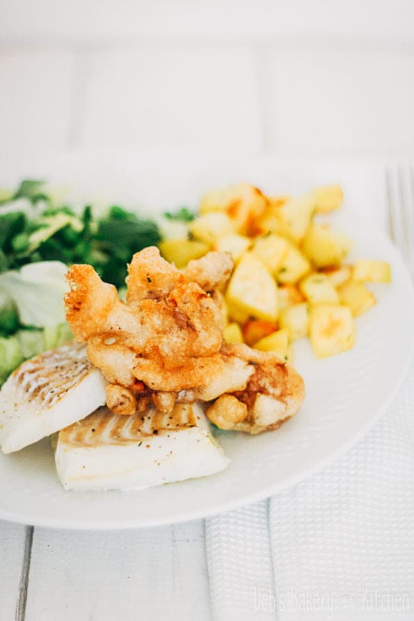 kabeljauw met koraalzwam tempura