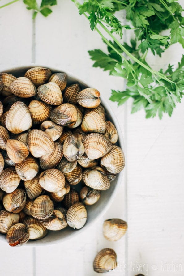 geroosterde spaghetti met kokkels
