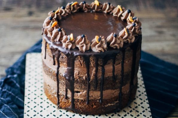 pompoencake met romige chocoladefrosting