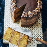 pompoencake met romige chocoladefrosting