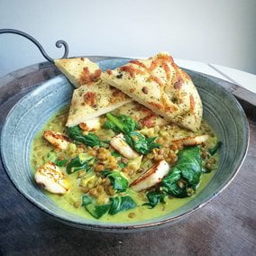 linzendahl met spinazie en paneer Mandy & more