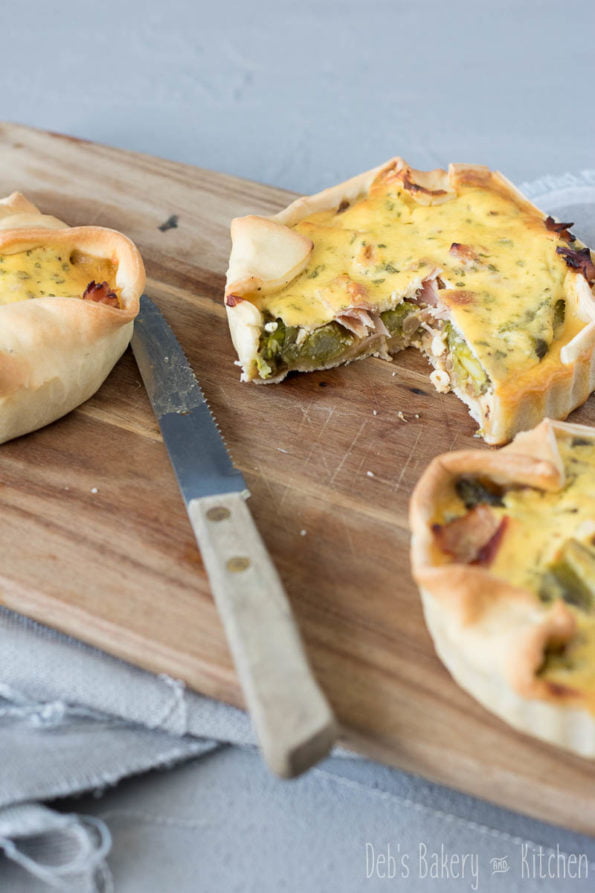 Mini groene asperge quiches
