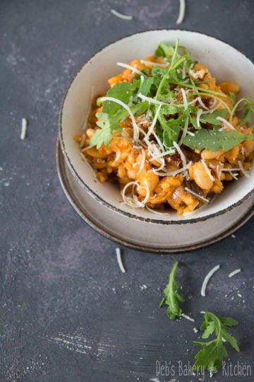 risotto met witte bonen en stoofvlees