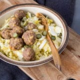 rauwe witlofstamppot met kaasgehaktballetjes