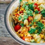 maissalade met tomaat en koriander