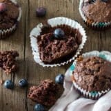 chocolade bosbessen kokos muffins