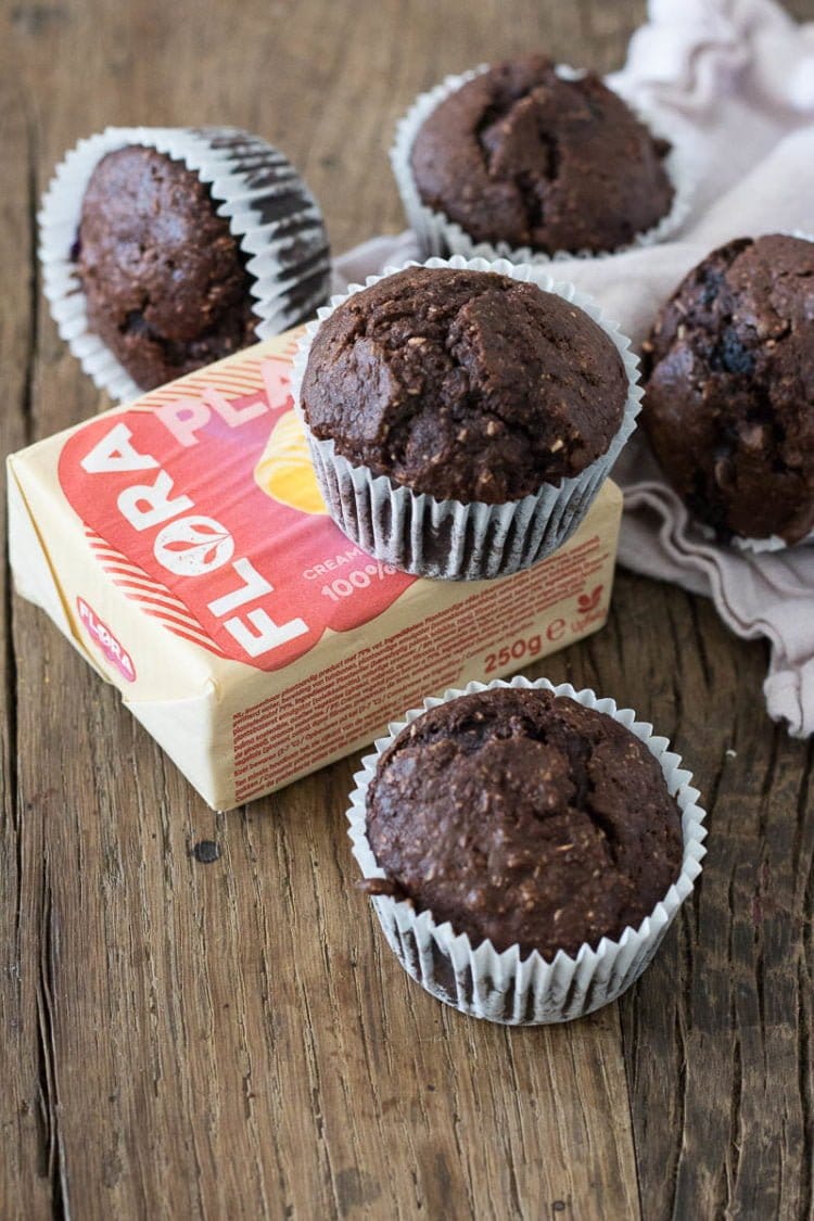 Chocolade bosbessen kokos muffins • Deb&amp;#39;s Bakery &amp; Kitchen