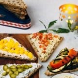 Uitgebreide kerstlunch: 4 x belegd knäckebröd