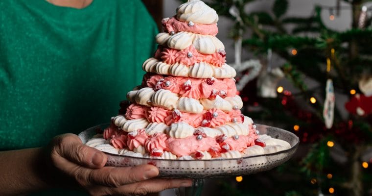 Pavlova kerstboom met mascarponeroom