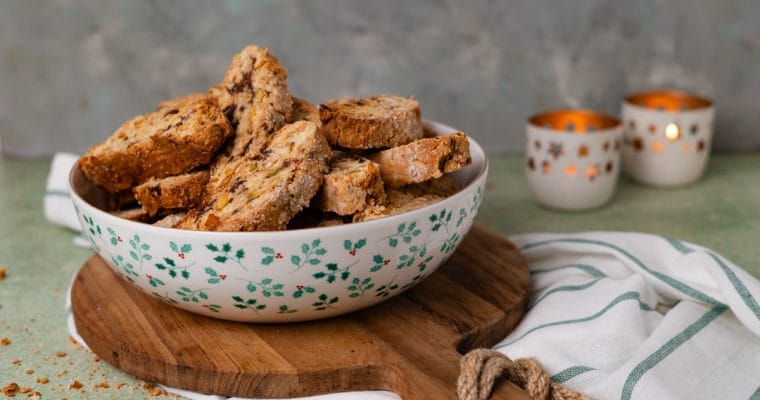 Cantuccini met amarena kersen en sinaasappel