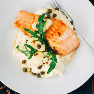 Zalm met bloemkoolpuree Zalm met bloemkoolpuree
